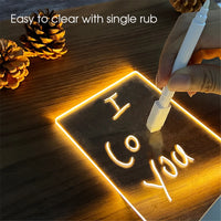 Transparent Luminous LED Acrylic Erasable Write Message Board Calendar Desktop Ornaments