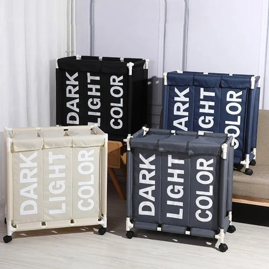 Foldable Laundry Basket Roller Household Classification Box