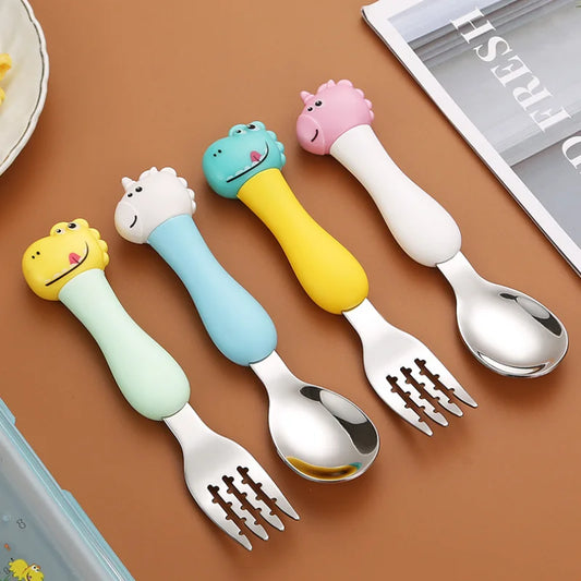 Stainless Steel Dinosaur Children's Portable Tableware