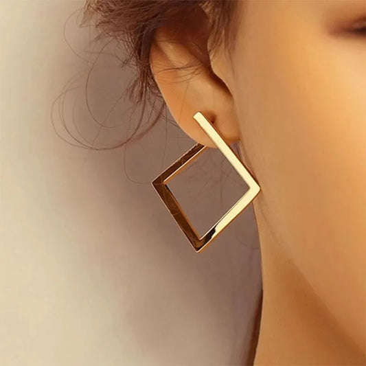 Retro Minimalist Square Earrings for Women