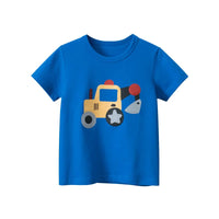 Cartoon Excavator Shirts Boys 2024 Summer Collection