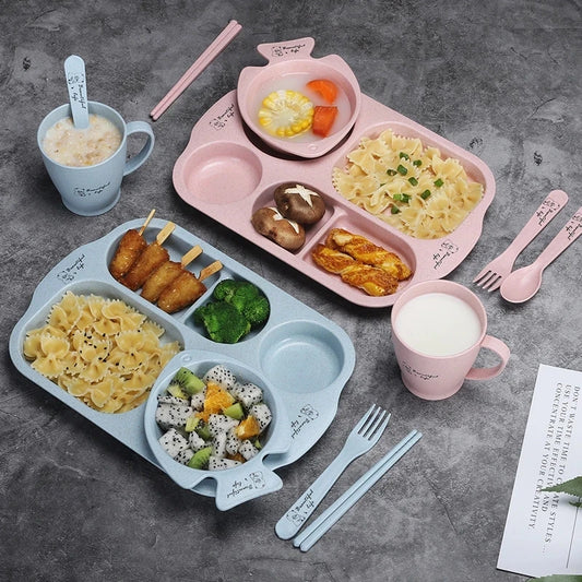 6Pcs/ Set Baby Cartoon Tableware Set