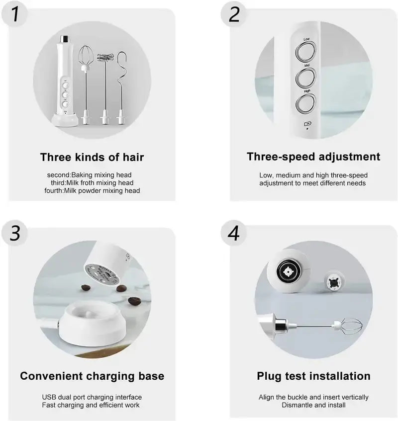 Wireless Rechargeable Electric Milk Frother