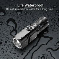 Super Bright MINI XHP50 LED Flashlight USB Torch Rechargeable