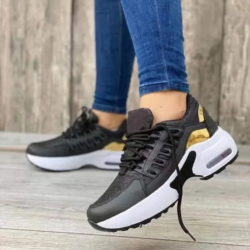 Casual Lace-up Mesh Breathable Women's Vulcanized Sneakers