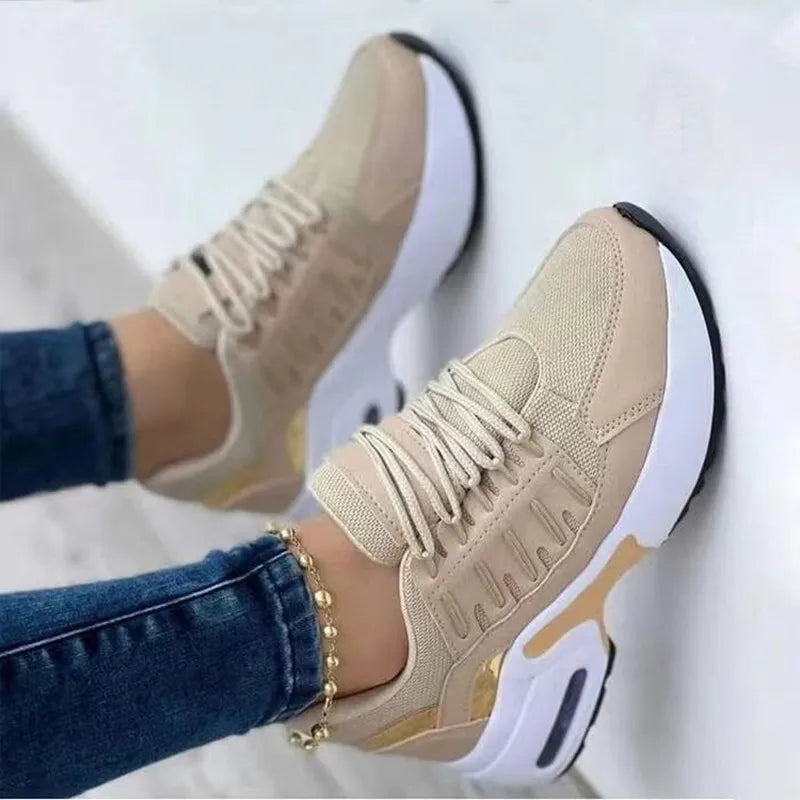 Casual Lace-up Mesh Breathable Women's Vulcanized Sneakers