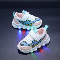 Zapatillas LED Kid Cartoon Dinosaur Unisex Casual Sneakers