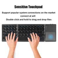 Wireless Folding Mini Bluetooth Keyboard With Touchpad