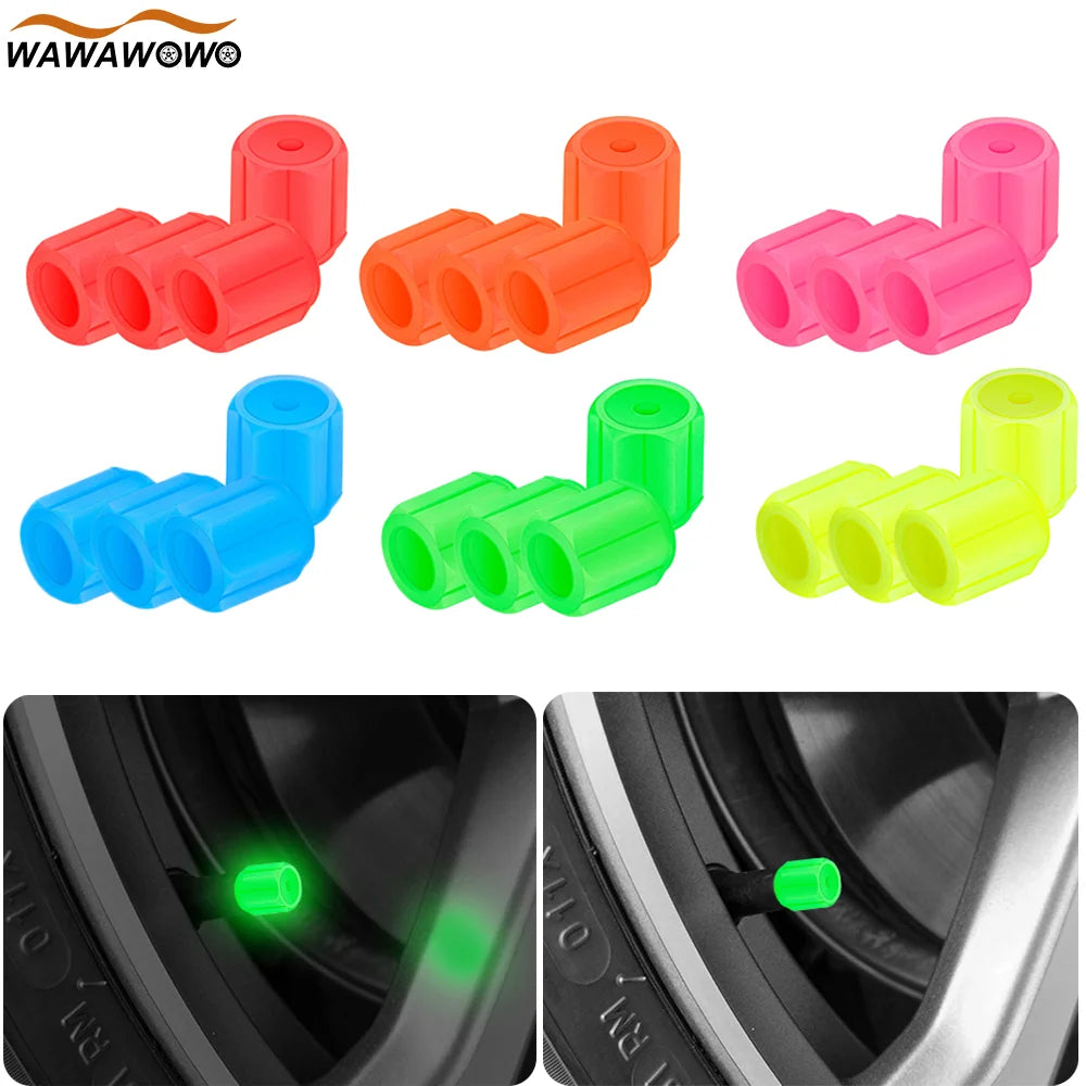 4Pcs Universal Fluorescent Car Tire Valve Caps