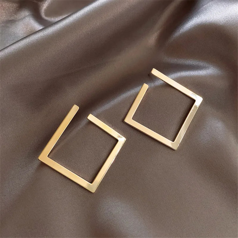 Retro Minimalist Square Earrings for Women