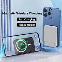 10000mAh Magnetic Wireless Charger Power Bank with Stand for iPhone 15 14 13 Samsung Huawei Xiaomi Power bank