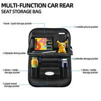 1 Pc Car Back Seat Organizer with Foldable Table Tray High Quality PU Leather