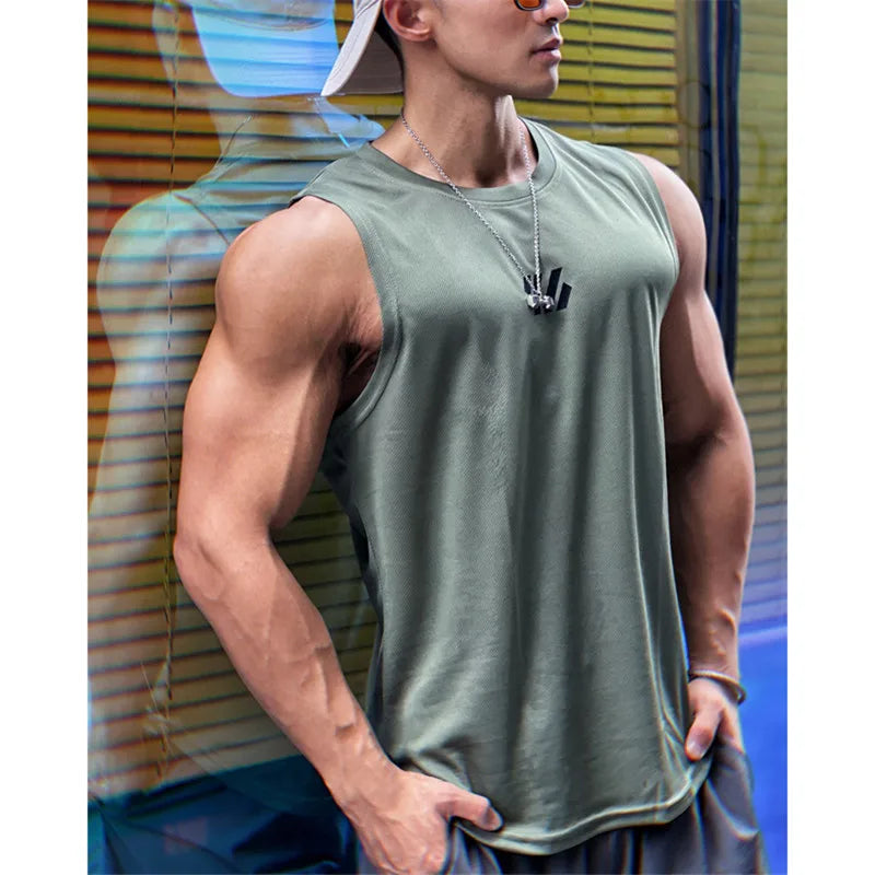 2024 newest Summer Sleeveless Gym mesh Shirt