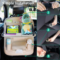 1 Pc Car Back Seat Organizer with Foldable Table Tray High Quality PU Leather