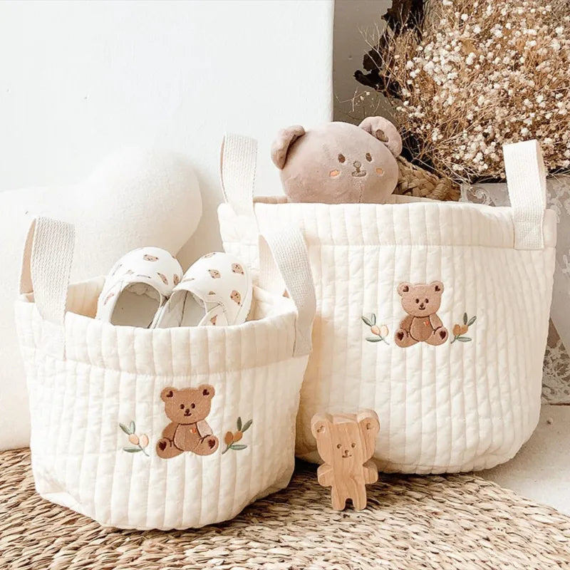 Cute Bear Embroidery Baby Diaper Bag