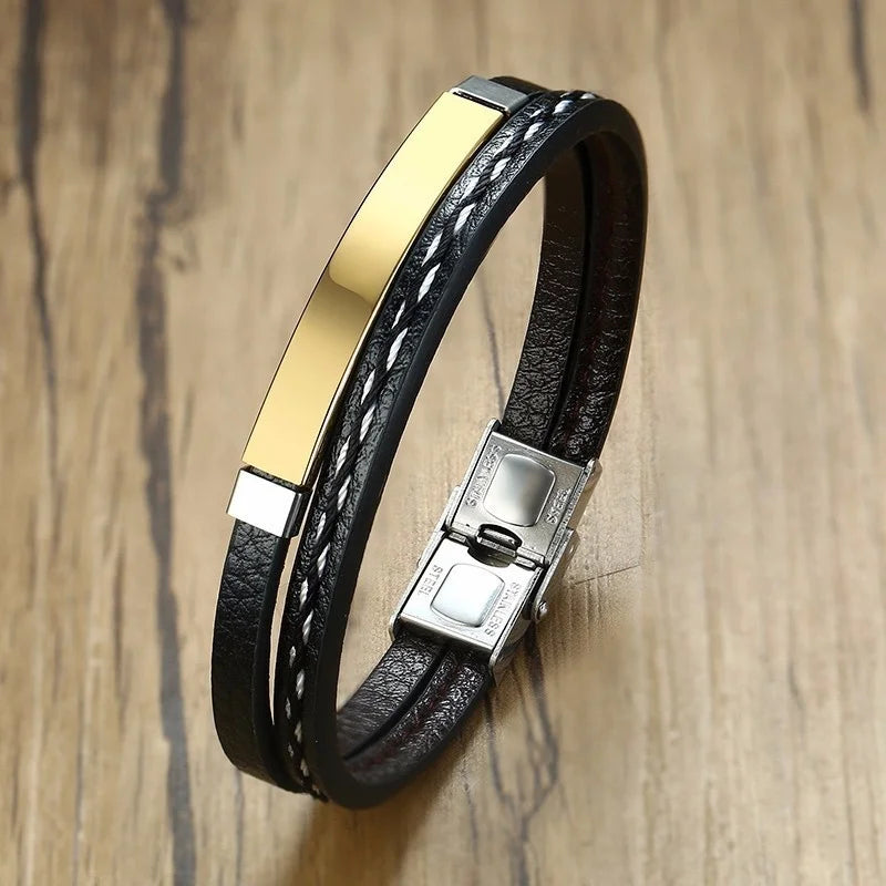 Delysia King Trendy Men Leatherwear Weave Bracelet