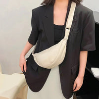 Nylon Hobos Crossbody Half Moon Bag for Women