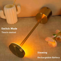 Simple LED Rechargeable Touch Metal Bed side Lamp