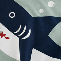 2024 Trendy Summer Boys Short Sleeve T-Shirt 3D Cartoon Shark Print