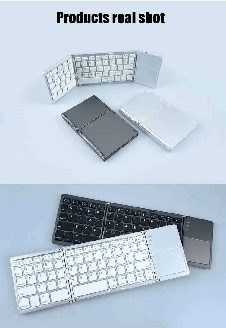 Wireless Folding Mini Bluetooth Keyboard With Touchpad