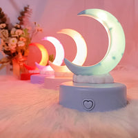 Creative Romantic Crescent Moon Night Light LED Bedside Decorative Table Lamp