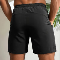 3pcs Men's Quick-Dry Shorts with Zipper Pockets for Gym