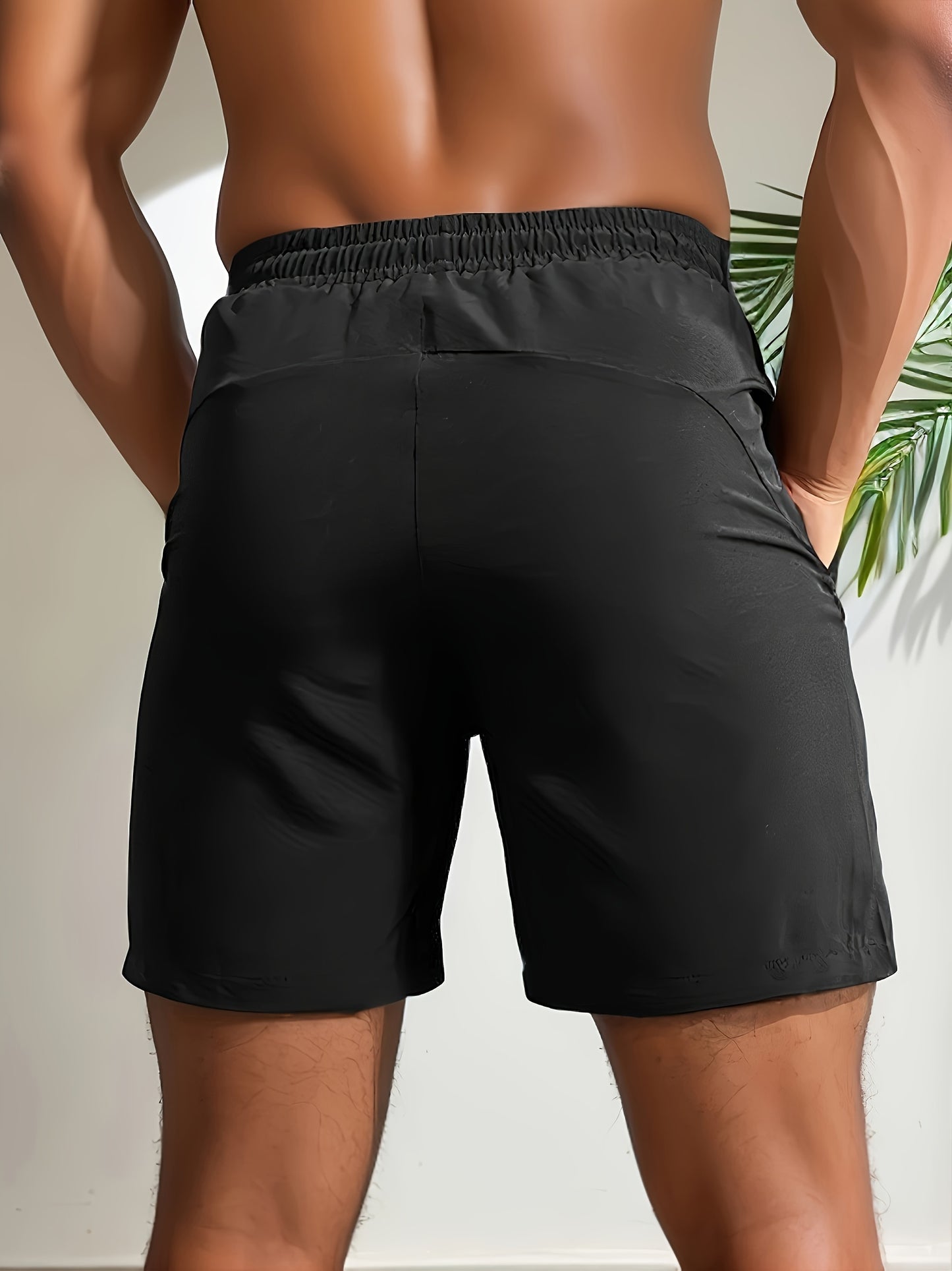 3pcs Men's Quick-Dry Shorts with Zipper Pockets for Gym