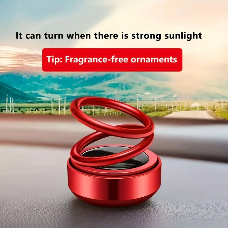 Exquisite Alloy 360-Degree Rotating Solar Car Ornament