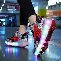 Rechargeable LED Luminous Roller Shoes for Kids and Teens