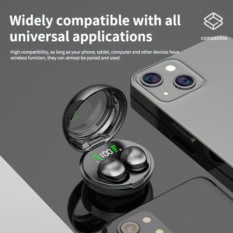 World's Smallest Invisible Earbuds Wireless Type-C Charging Case Long Standby Battery Time Sleeping Aid For Business People iPhone Android Universal