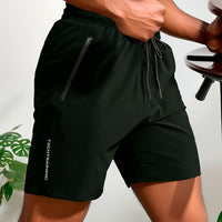 3pcs Men's Quick-Dry Shorts with Zipper Pockets for Gym