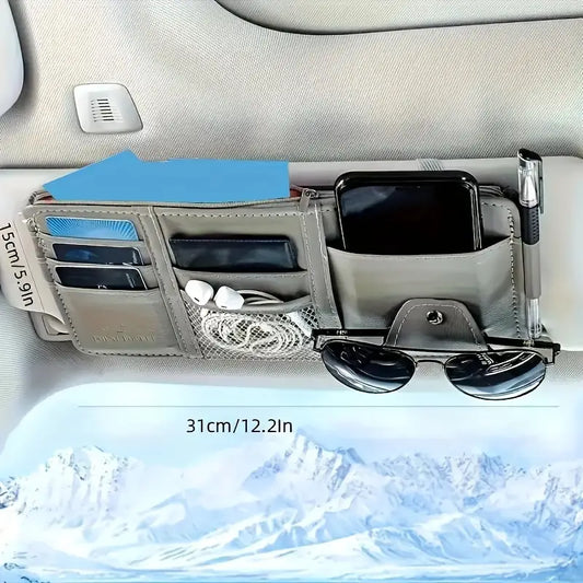 Multifunctional PU Leather Car Visor Organizer